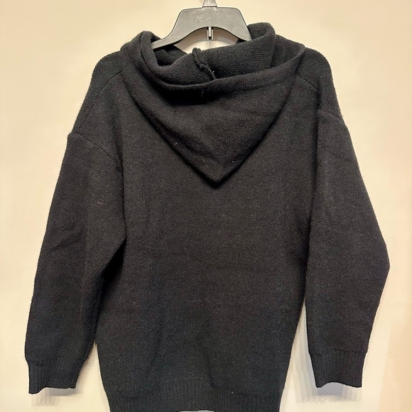 Black Hoodie with Cryptic Smiley Face-Small/Unisex - Picture 2 of 3